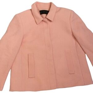 Zara Basic Womens Snap Front Blazer Jacket Size M Medium Peach